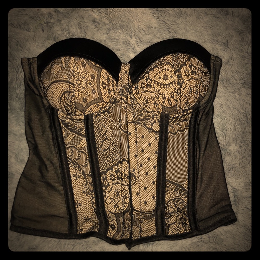 Black and cream corset